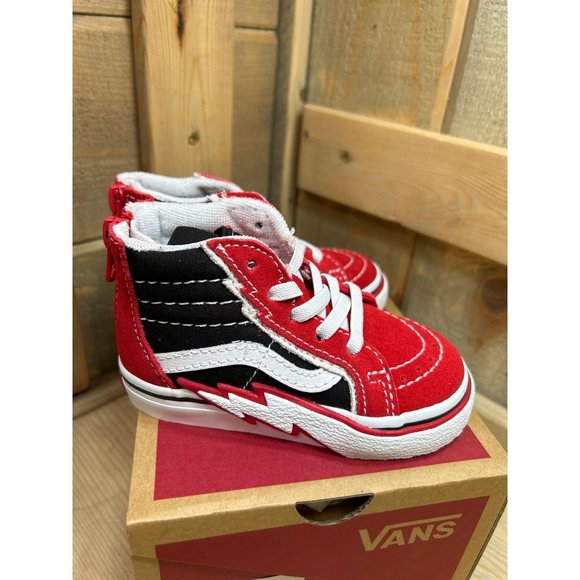 Vans SK8-Hi Zip Bolt (Infant/Toddler) Red/Black 6 Toddler Superhero - Picture 2 of 6